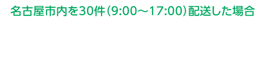名古屋市内を30件（9:00～17:00）配送した場合